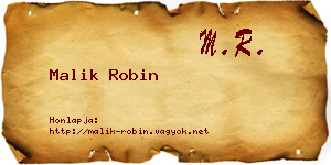 Malik Robin névjegykártya